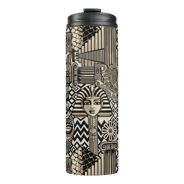 Historische Symbole Tattoo-Style Thermosbecher (Vorderseite)