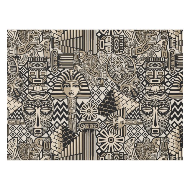 Historische Symbole Tattoo-Style Tischdecke (Vorderseite (Horizontal))