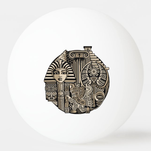 Historische Symbole Tattoo-Style Tischtennisball (Vorderseite)