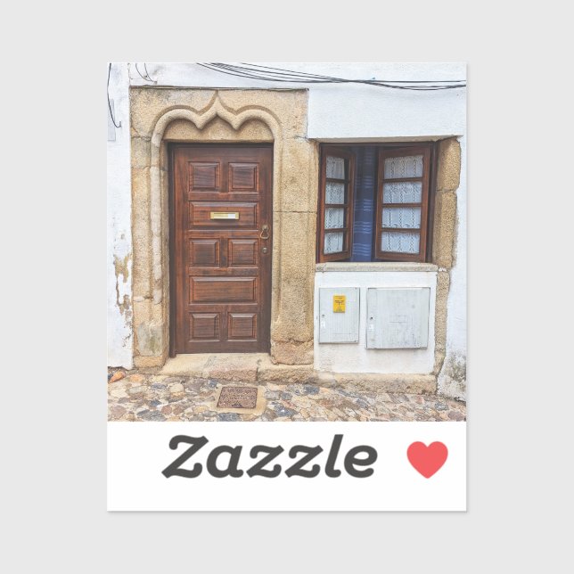Historische Tür Portugals Aufkleber (Blatt)