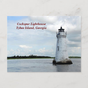 Historische Tybeinsel, Leuchtturm Georgien Feiertagspostkarte