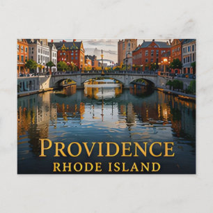Historische Uferpromenade und Kunst in Providence  Postkarte