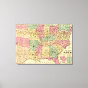 Historische und Militärkarte der US Leinwanddruck