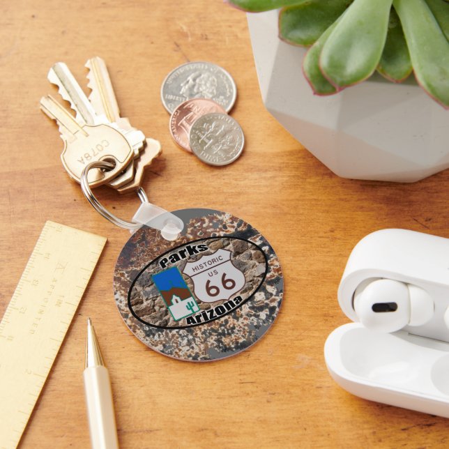 Historische US-Route 66~Parks, Arizona Schlüsselanhänger (Schreibtisch)
