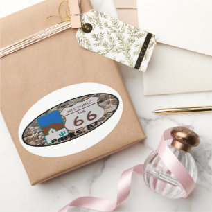 Historische US-Route 66 Parks Arizona Ver. 2 Ovaler Aufkleber