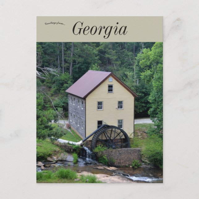 Historische Verkaufsmühle in Hoschton Georgia Postkarte (Vorderseite)