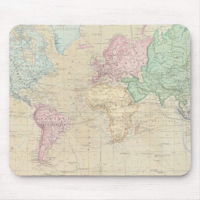 Historische Weltkarte 2 Mousepad (Vorne)