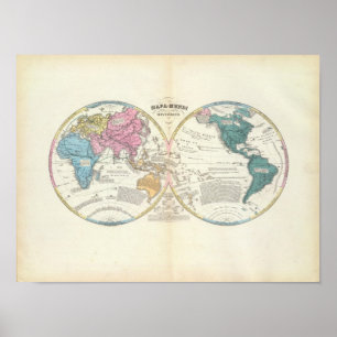 Historische Weltkarte 3 Poster