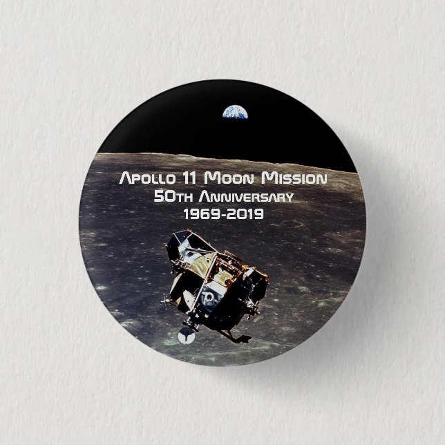 Historischer Apollo 11 Moon Mission 50 Jahre Jubil Button (Vorderseite)