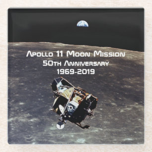 Historischer Apollo 11 Moon Mission 50 Jahre Jubil Glasuntersetzer