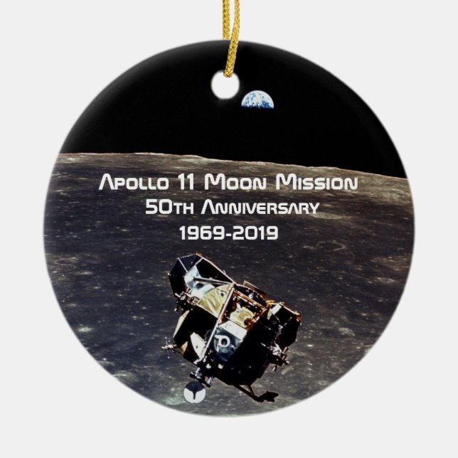 Historischer Apollo 11 Moon Mission 50 Jahre Jubil Keramik Ornament (Vorne)