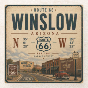 Historischer Arizona Route 66 Charme Glasuntersetzer