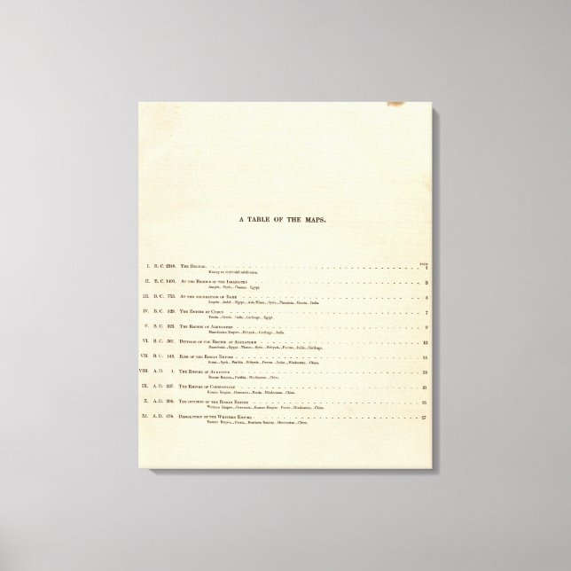 Historischer Atlas Index 1828 AD Leinwanddruck (Vorderseite)