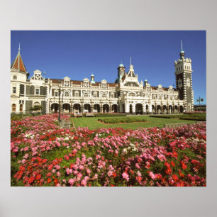 Historischer Bahnhof, Dunedin, Neuseeland Poster