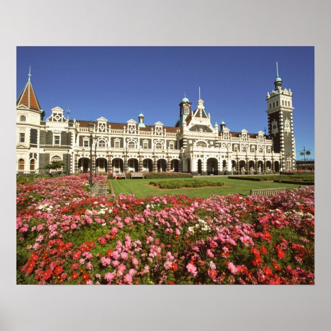 Historischer Bahnhof, Dunedin, Neuseeland Poster (Vorne)