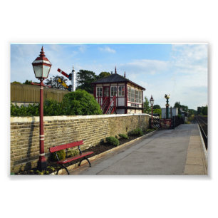 Historischer Bahnhof Settle Railway Station Signal Fotodruck