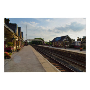 Historischer Bahnhof Settle Railway, Yorkshire Poster