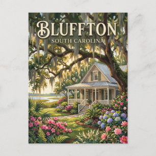 Historischer Bezirk Bluffton South Carolina Postkarte