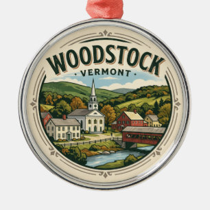 Historischer Bezirk Woodstock Village Vermont Ornament Aus Metall