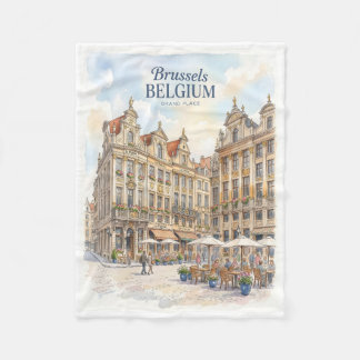 Historischer Brüsseler Grand Place  Fleecedecke