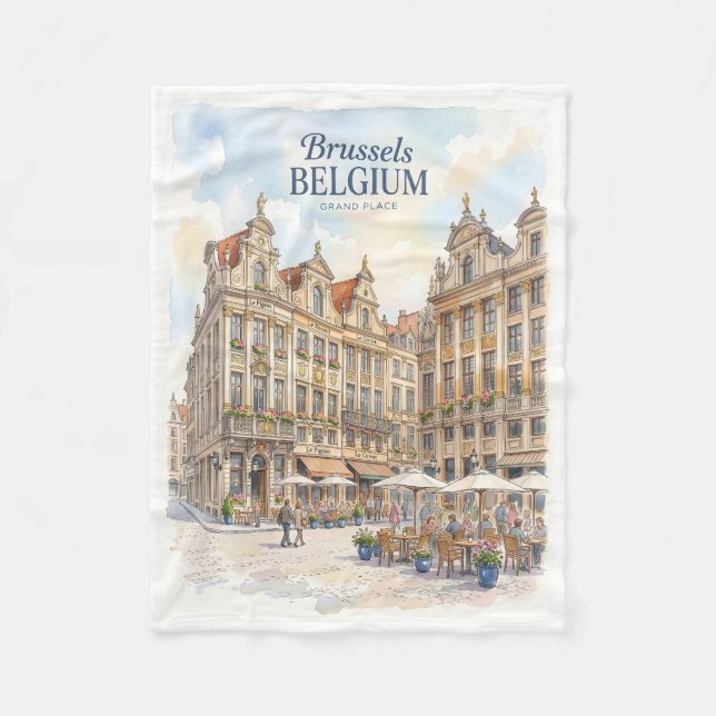 Historischer Brüsseler Grand Place  Fleecedecke (Vorderseite)