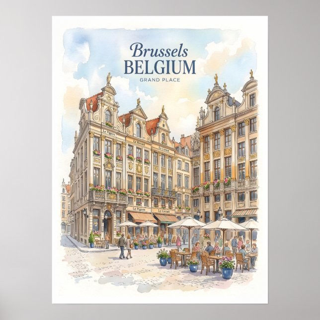 Historischer Brüsseler Grand Place  Poster (Vorne)