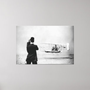 Historischer Erstflug über Wasser - W. Wright 1909 Leinwanddruck