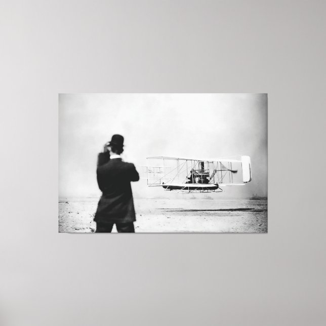 Historischer Erstflug über Wasser - W. Wright 1909 Leinwanddruck (Vorderseite)