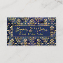 Historischer Fiktion Autor mit Vintage-Gold-Damask