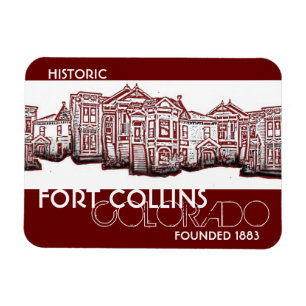 Historischer Fort Collins Colorado roter Altstadtm Magnet