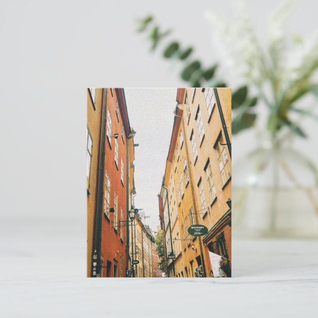 Historischer Gamla Stan, Altstadt von Stockholm Postkarte (Stehend Vorderseite)