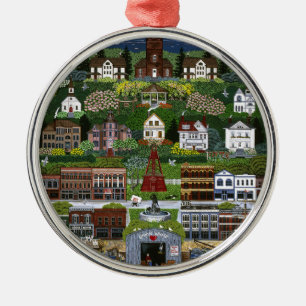 Historischer Hafen Townsend, Washington Silbernes Ornament