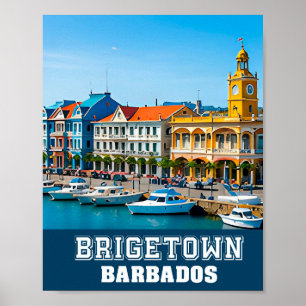 Historischer Hafen von Bridgetown und karibischer  Poster