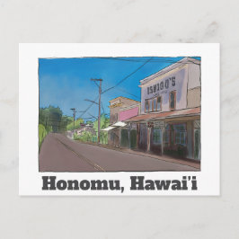 Historischer hawaiianischer Plantagenort Honomu no Postkarte