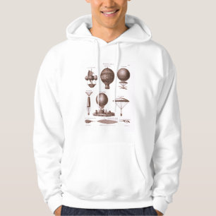 Historischer Heißluft-Ballon entwirft Vintages Hoodie