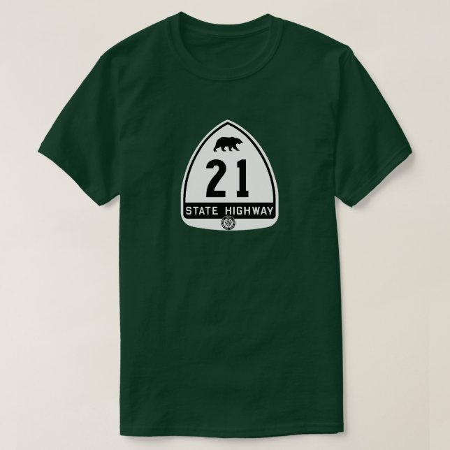 Historischer Highway California 21 T-Shirt (Design vorne)