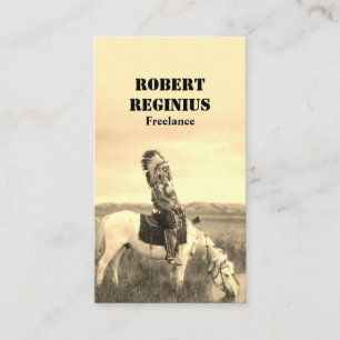 Historischer Indianeramerikanischer Chef Sepia Visitenkarte