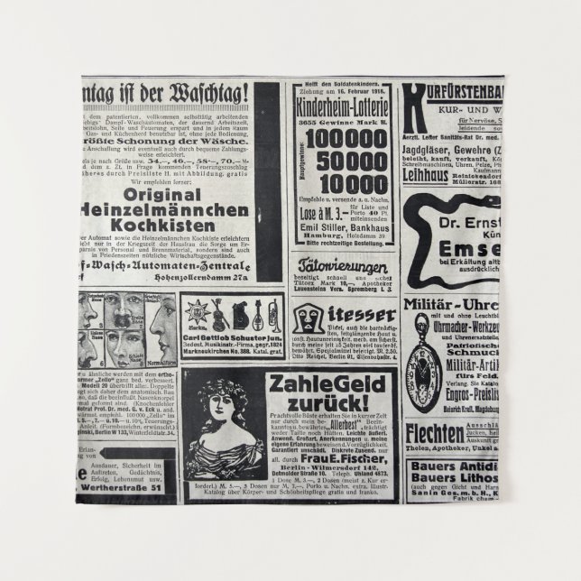 Historischer Kiew: Illustration der Zeitung 1917 Wandteppich (Vorderseite)