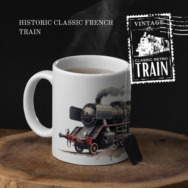 Historischer Klassischer Französischer Zug Zweifarbige Tasse (Historic Classic French Train cover from The Beekeeper Store)