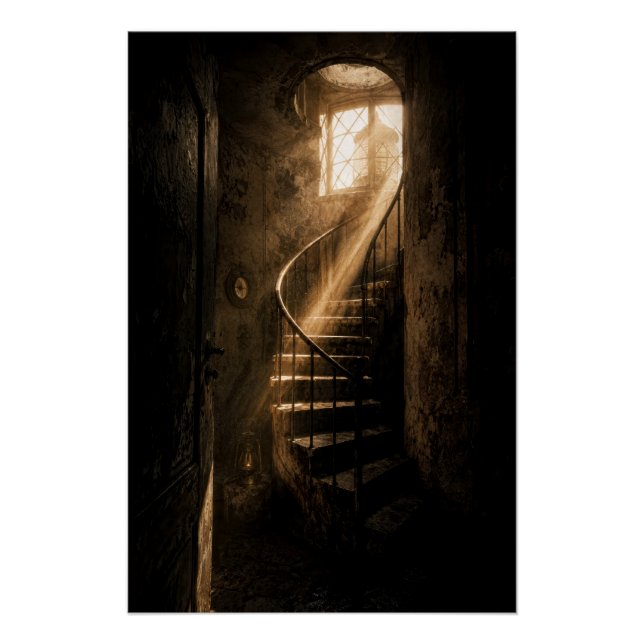 Historischer Leuchtturm Windende Treppe Sonnenstra Poster (Vorderseite)