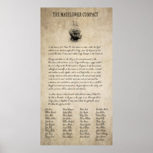 HISTORISCHER MAYFLOWER COMPACT 1620 POSTER