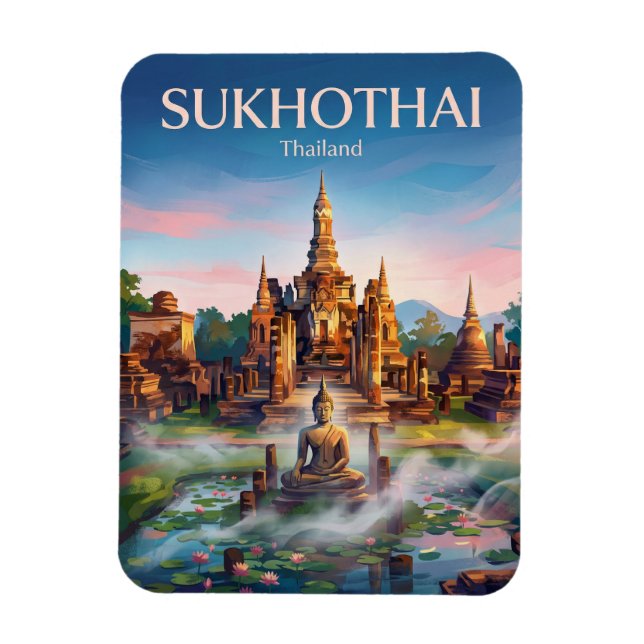 Historischer Park Sukhothai Thailand Magnet (Vertikal)