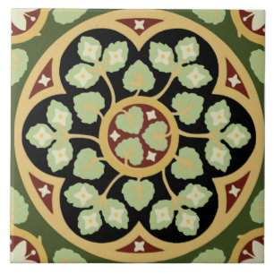 Historischer Pugin 1870-1880er Gothic Design Tile  Fliese