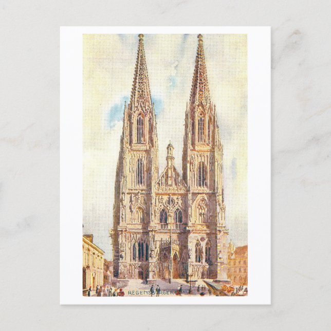 Historischer Regensburger Dom Postkarte (Vorderseite)