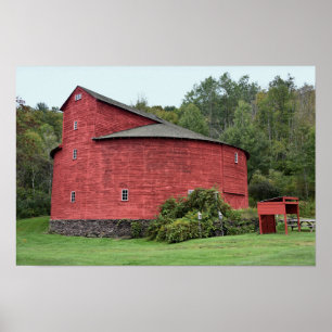 Historischer Roter Stall, Halcottsville, New York Poster