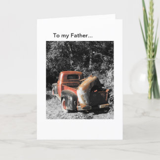 Historischer roter Vintage-LKW Vatertag Grußkarte Karte