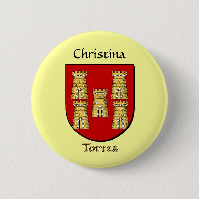 Historischer Schild mit personalisierten Torres Button (Vorderseite)