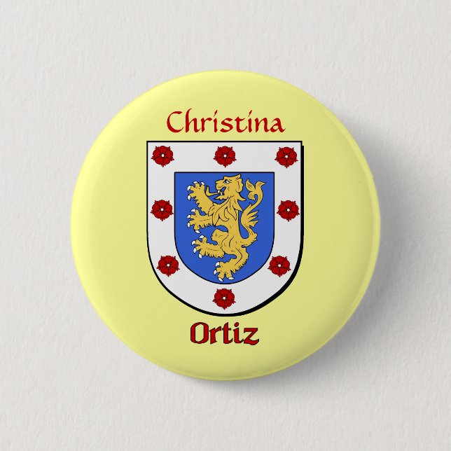 Historischer Schild personalisiert Ortiz Button (Vorderseite)