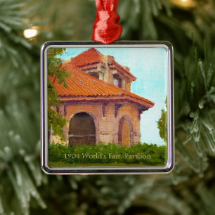 Historischer St Louis 1904 World’s Fair Pavilion Ornament Aus Metall