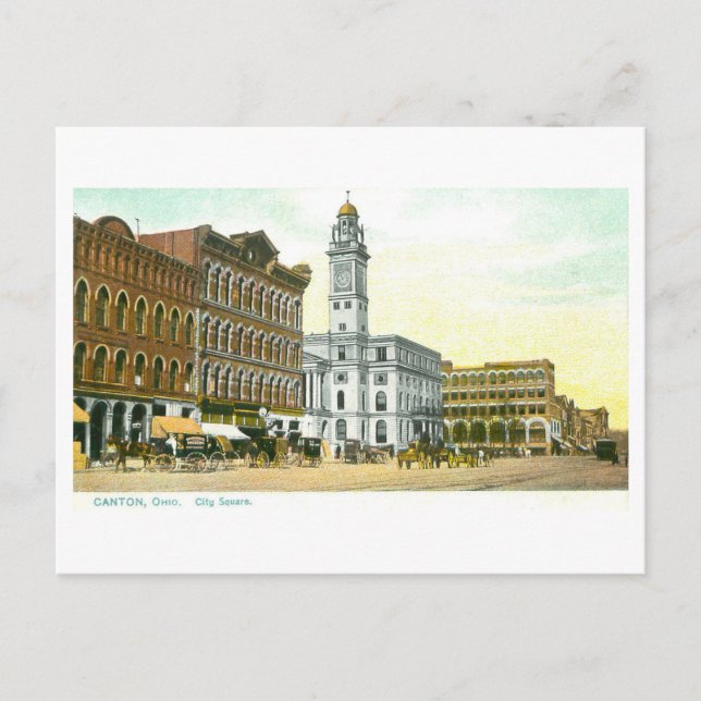 Historischer Stadtplatz, Canton, Ohio Postkarte (Vorderseite)